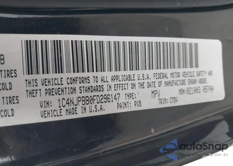 2015 Jeep Patriot Sport из США, поврежденный, VIN 1C4NJPBB0FD296147